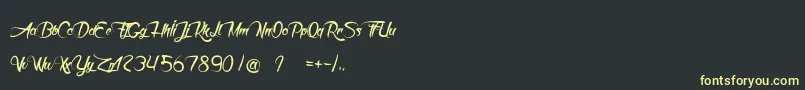DeathInTheShadow-Schriftart – Gelbe Schriften auf schwarzem Hintergrund