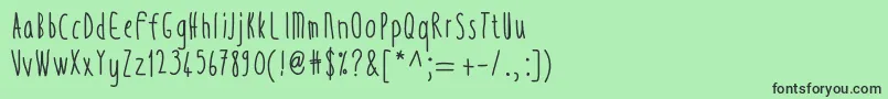 フォントThintall – 緑の背景に黒い文字