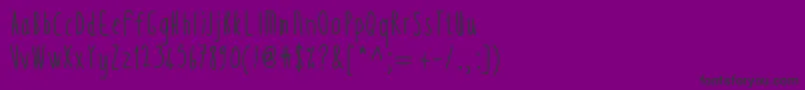 フォントThintall – 紫の背景に黒い文字