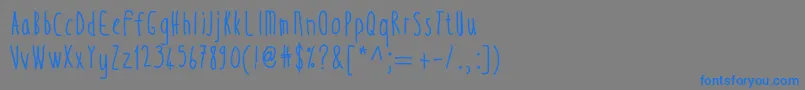 フォントThintall – 灰色の背景に青い文字