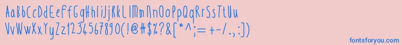 Thintallフォントについての詳細 フォントThintall – ピンクの背景に青い文字
