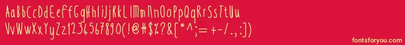 Thintall Font – Yellow Fonts on Red Background