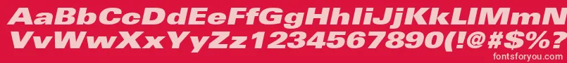 NovaBlackExpandedSsiBlackExpandedItalic Font – Pink Fonts on Red Background