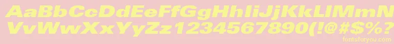 NovaBlackExpandedSsiBlackExpandedItalic Font – Yellow Fonts on Pink Background