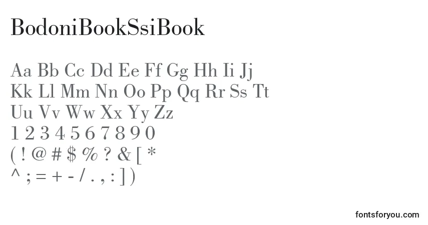 A fonte BodoniBookSsiBook – alfabeto, números, caracteres especiais
