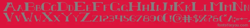 フォントChardine – 赤い背景に灰色の文字