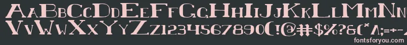 Chardine-Schriftart – Rosa Schriften auf schwarzem Hintergrund