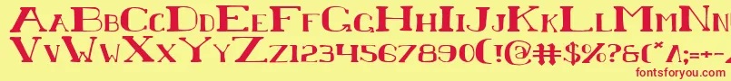 Chardine-Schriftart – Rote Schriften auf gelbem Hintergrund