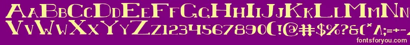 フォントChardine – 紫の背景に黄色のフォント