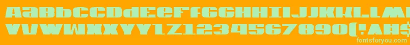 Шрифт Usav2c – зелёные шрифты на оранжевом фоне
