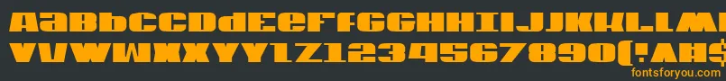 フォントUsav2c – 黒い背景にオレンジの文字