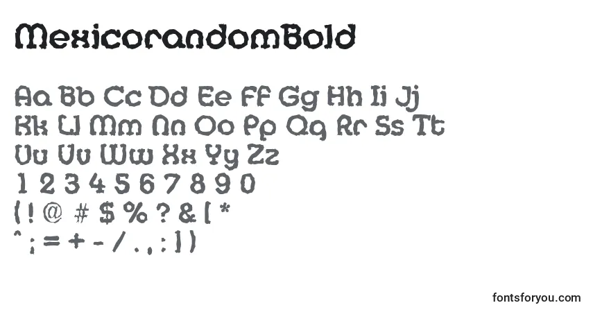 Schriftart MexicorandomBold – Alphabet, Zahlen, spezielle Symbole