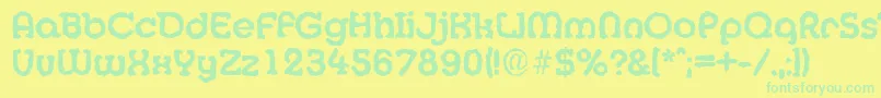 MexicorandomBold-Schriftart – Grüne Schriften auf gelbem Hintergrund