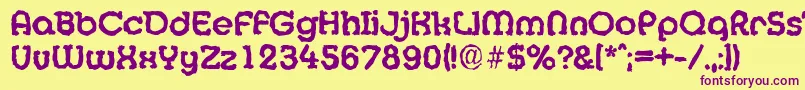 MexicorandomBold Font – Purple Fonts on Yellow Background