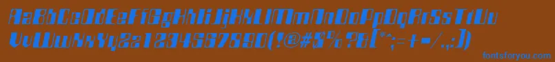 フォントCompstyleItalic – 茶色の背景に青い文字