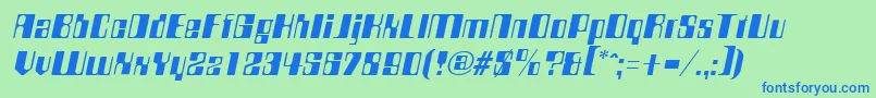 CompstyleItalic-fontti – siniset fontit vihreällä taustalla