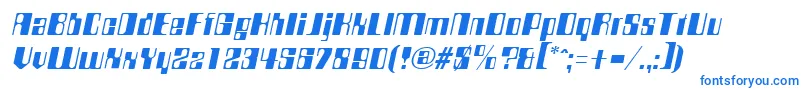 フォントCompstyleItalic – 白い背景に青い文字