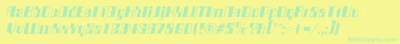 CompstyleItalic Font – Green Fonts on Yellow Background