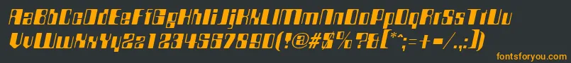 フォントCompstyleItalic – 黒い背景にオレンジの文字