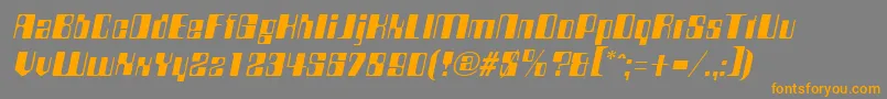 フォントCompstyleItalic – オレンジの文字は灰色の背景にあります。