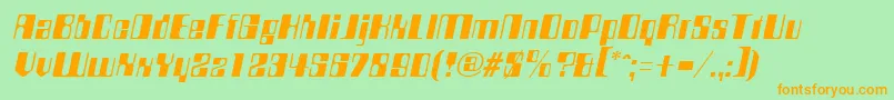 CompstyleItalic Font – Orange Fonts on Green Background