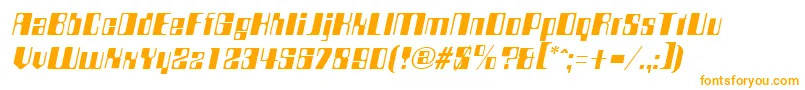 CompstyleItalic-fontti – oranssit fontit valkoisella taustalla