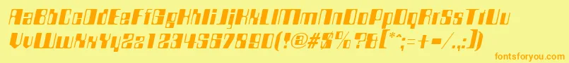 CompstyleItalic Font – Orange Fonts on Yellow Background