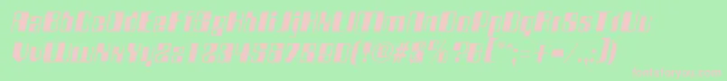 フォントCompstyleItalic – 緑の背景にピンクのフォント