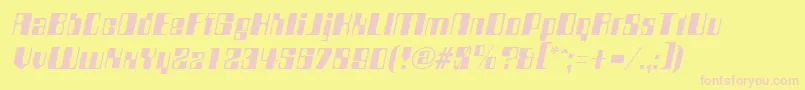 CompstyleItalic Font – Pink Fonts on Yellow Background