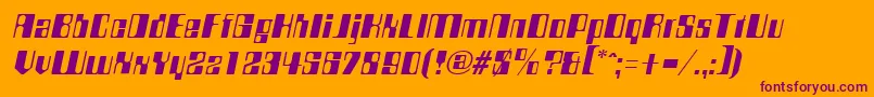 CompstyleItalic-fontti – violetit fontit oranssilla taustalla