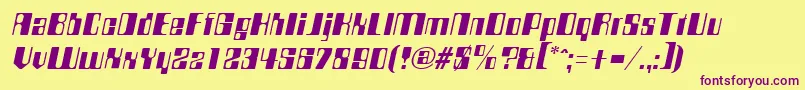 CompstyleItalic Font – Purple Fonts on Yellow Background