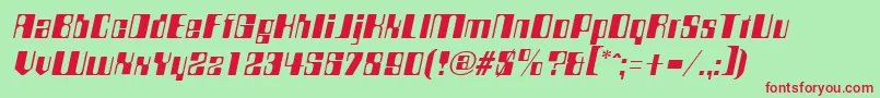 CompstyleItalic-Schriftart – Rote Schriften auf grünem Hintergrund