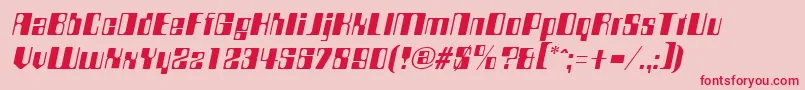 CompstyleItalic-fontti – punaiset fontit vaaleanpunaisella taustalla