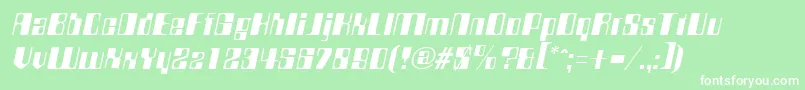 フォントCompstyleItalic – 緑の背景に白い文字