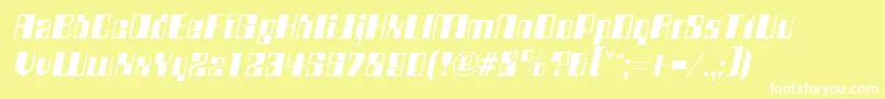 Шрифт CompstyleItalic – белые шрифты на жёлтом фоне