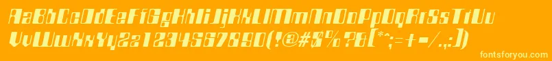 CompstyleItalic-Schriftart – Gelbe Schriften auf orangefarbenem Hintergrund