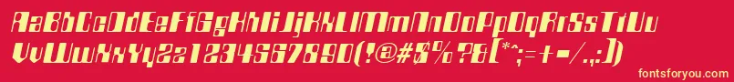 CompstyleItalic-fontti – keltaiset fontit punaisella taustalla