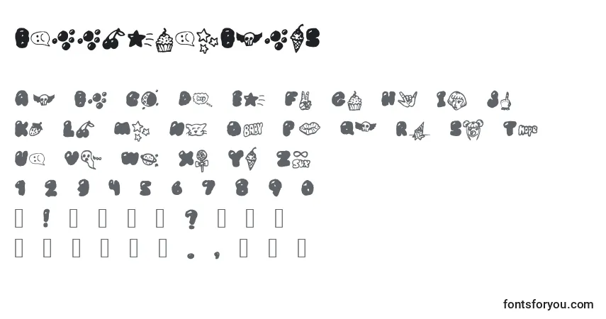 Czcionka BubblegumBabyS – alfabet, cyfry, specjalne znaki
