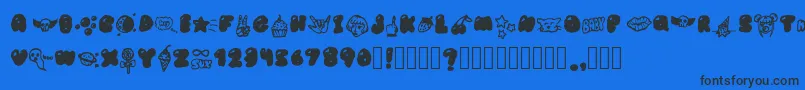 BubblegumBabyS Font – Black Fonts on Blue Background