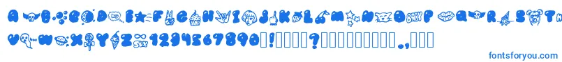 BubblegumBabyS Font – Blue Fonts on White Background