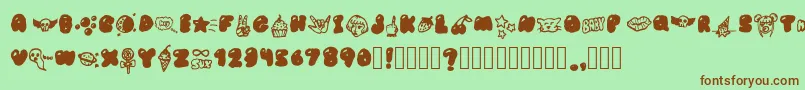 BubblegumBabyS Font – Brown Fonts on Green Background