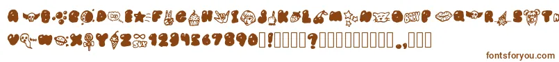 Шрифт BubblegumBabyS – коричневые шрифты на белом фоне