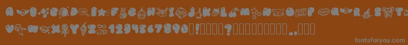BubblegumBabyS Font – Gray Fonts on Brown Background
