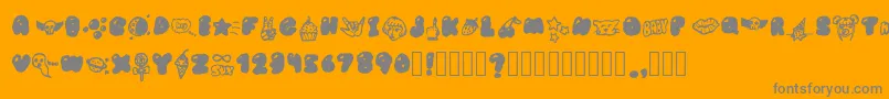 BubblegumBabyS Font – Gray Fonts on Orange Background