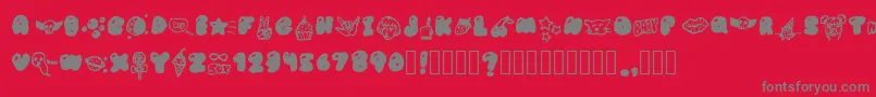 fuente BubblegumBabyS – Fuentes Grises Sobre Fondo Rojo