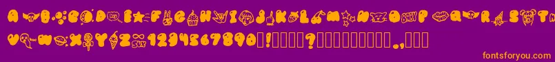 BubblegumBabyS Font – Orange Fonts on Purple Background