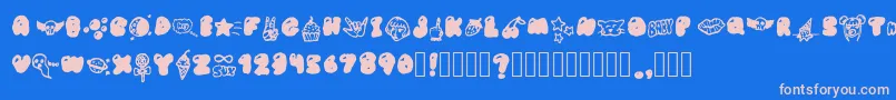 BubblegumBabyS Font – Pink Fonts on Blue Background