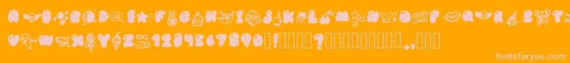 BubblegumBabyS Font – Pink Fonts on Orange Background