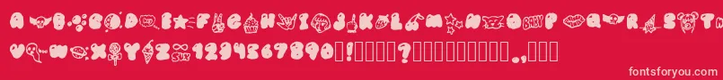BubblegumBabyS Font – Pink Fonts on Red Background