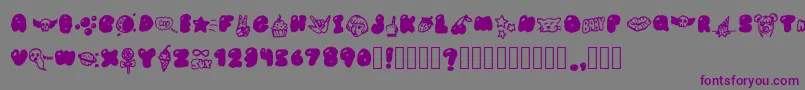 Шрифт BubblegumBabyS – фиолетовые шрифты на сером фоне
